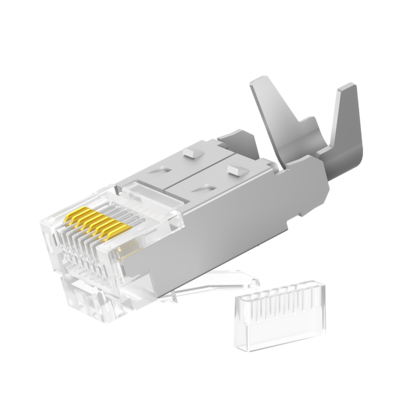 RJ45 德国头铜壳镀镍 &nbsp;0.6T