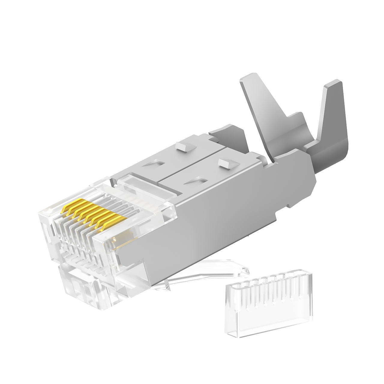 RJ45 德国头铜壳镀镍  0.6T